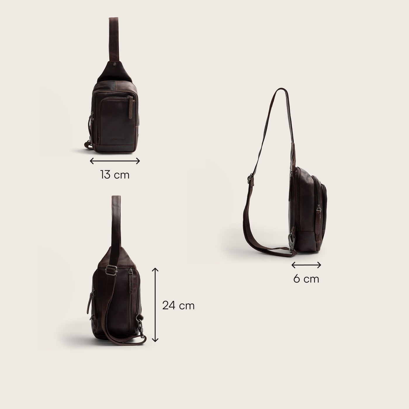 Leder Slingbag Braun Riga