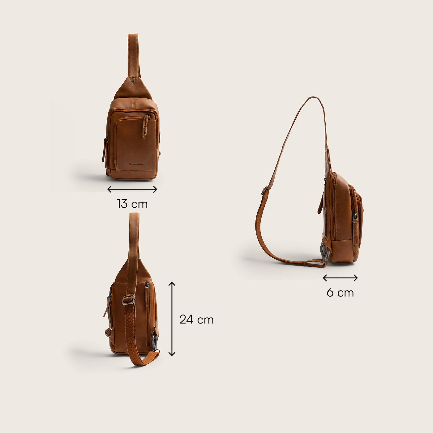 Leather Sling Bag Cognac Riga