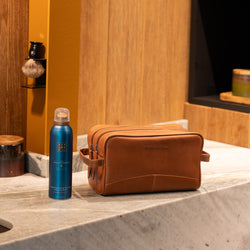 Leren Toilettas Cognac Stacey