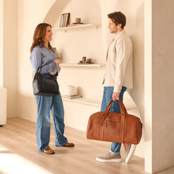 Leren Travel Bag Cognac Rivaro