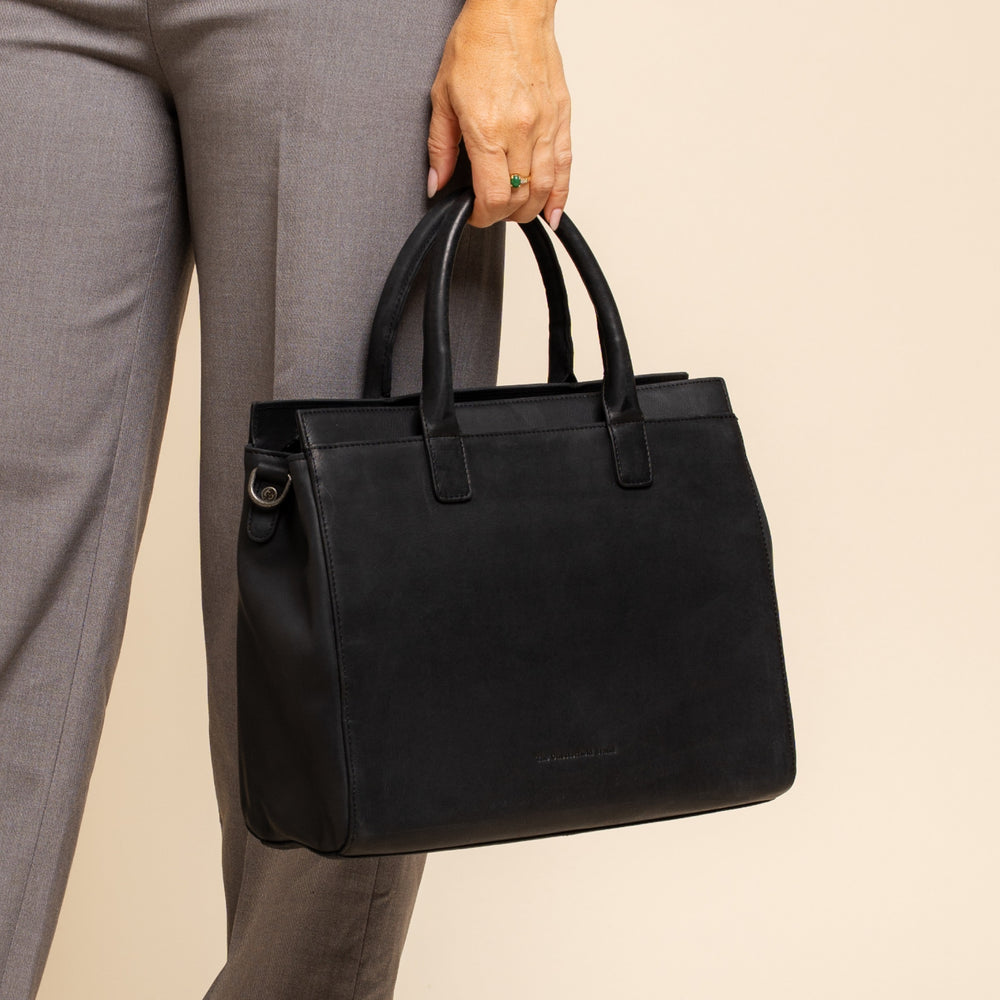 Leren Laptoptas Zwart Rivera