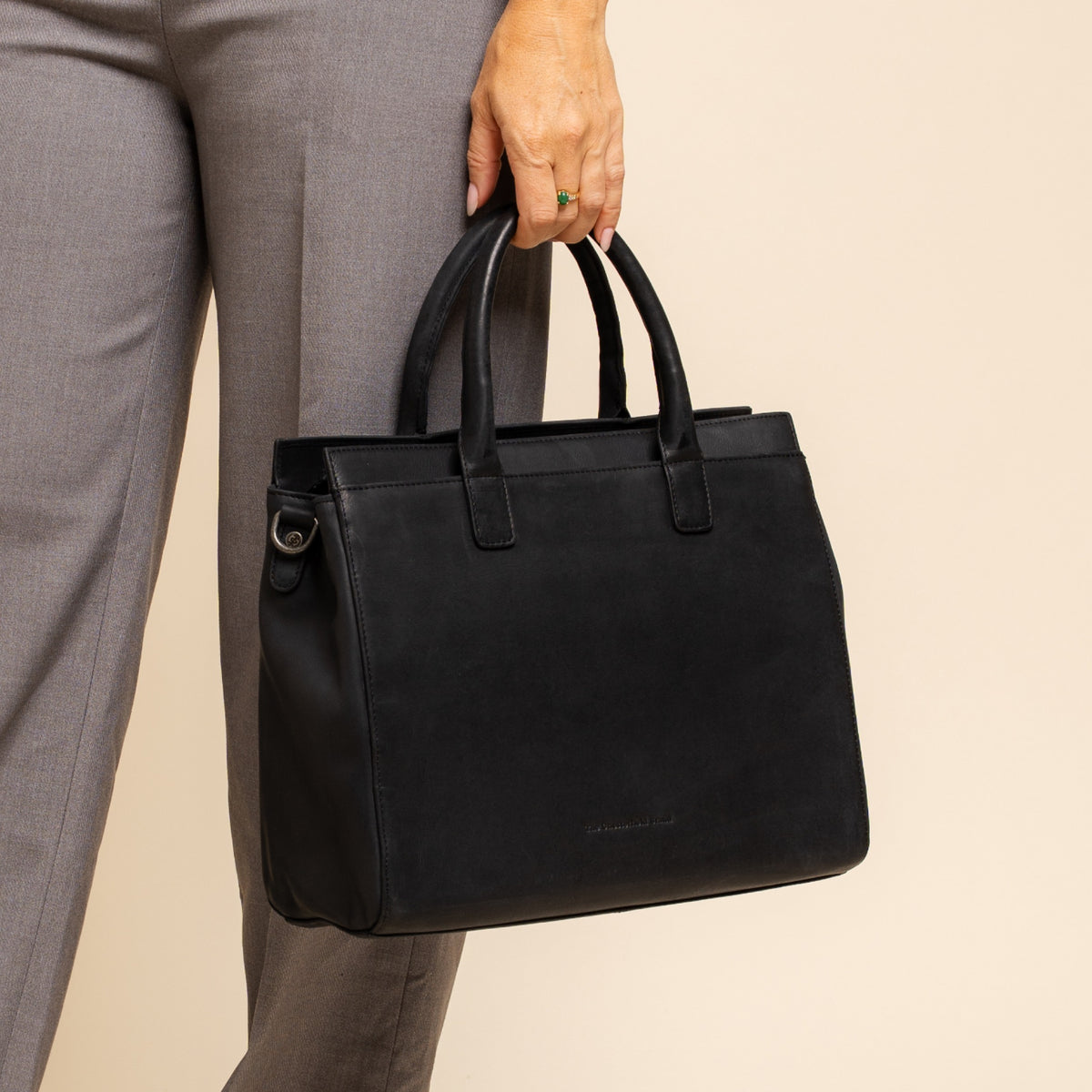 Leren Laptoptas Zwart Rivera