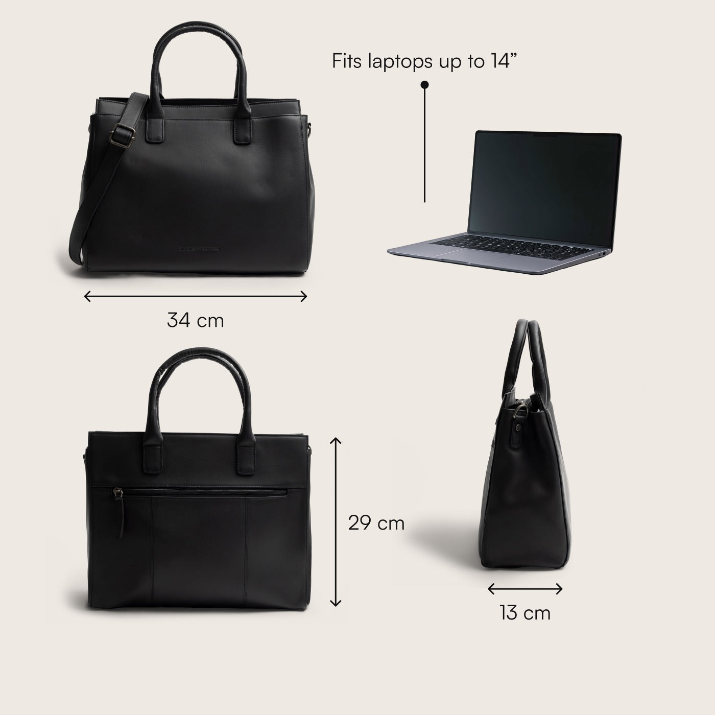 Leren Laptoptas Zwart Rivera