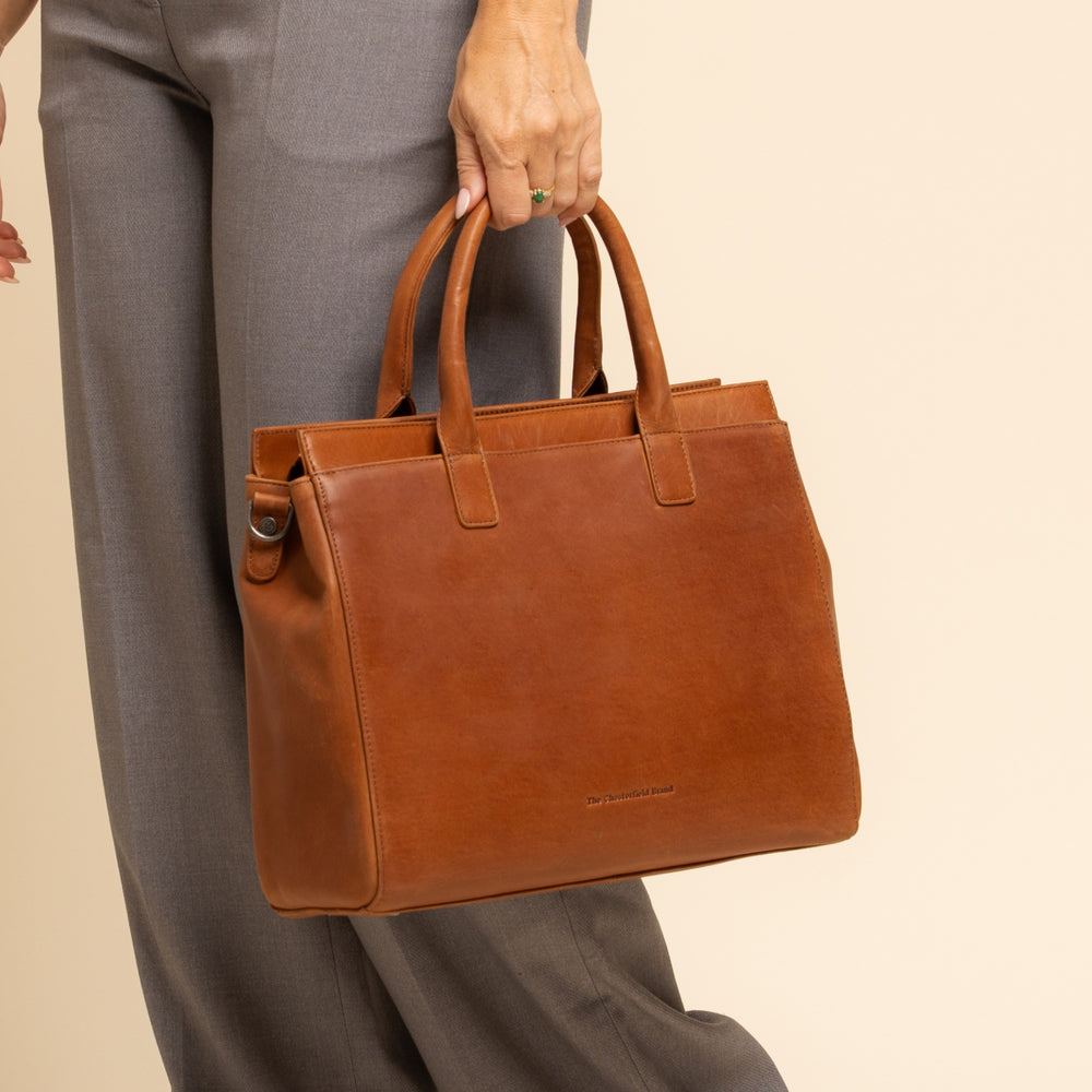 Leder Umhängetasche Cognac Rivera