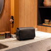 Trousse de Toilette en Cuir Noir Rosario