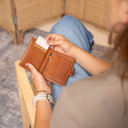 Leder Portemonnaie Cognac Ruby
