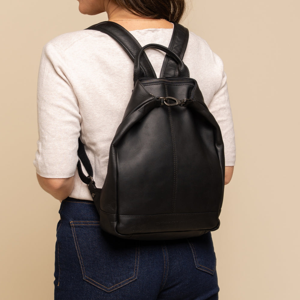 Leather Backpack Black Saar