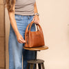 Leather Shoulder Bag Cognac Salina