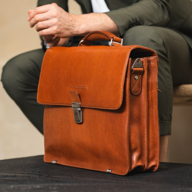 Leder Aktentasche Cognac Salvatore