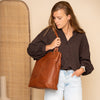 Leather Shopper Cognac Solvia