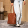 Leather Shopper Cognac Solvia