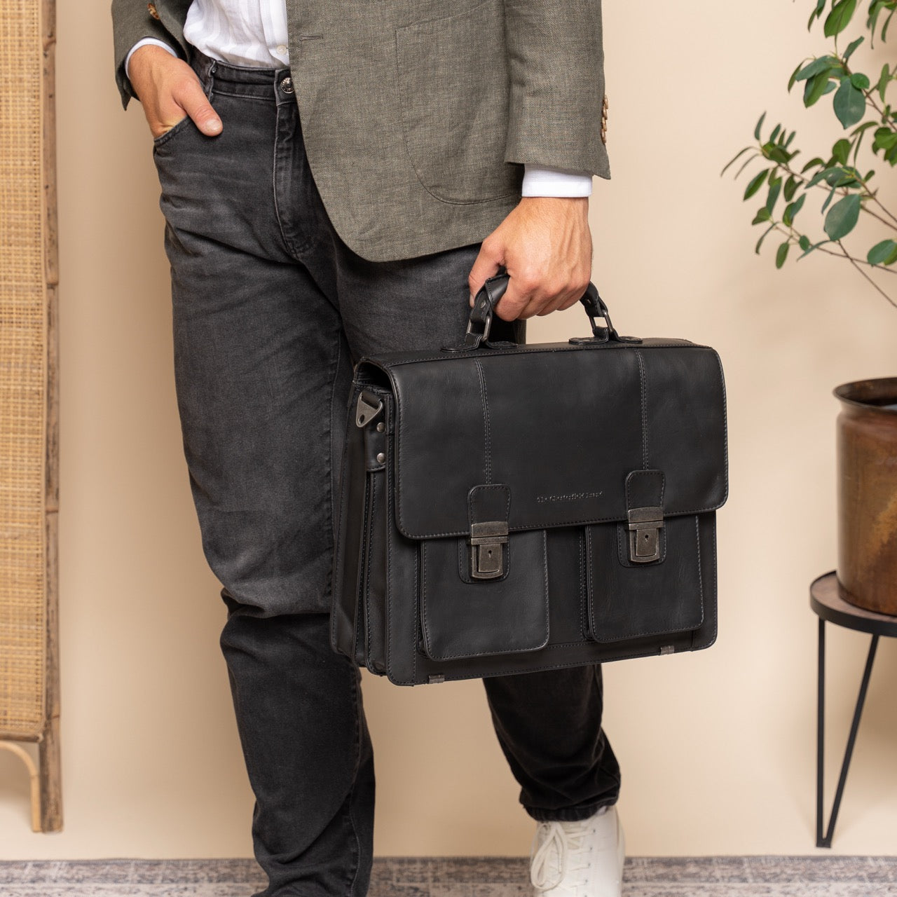 Leder Aktentaschen Schwarz Springfield
