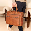 Leren Laptop Bag Cognac Tacama
