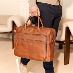 Leren Laptop Bag Cognac Tacama