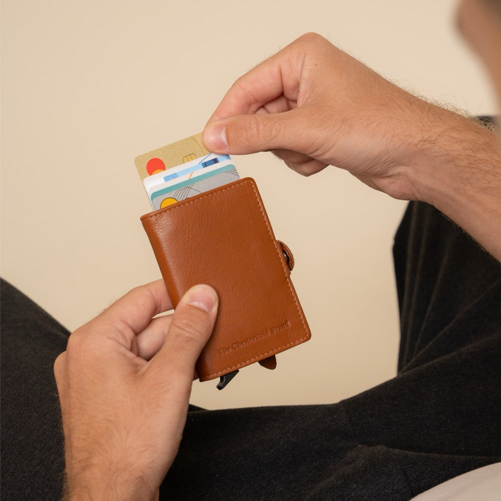 Leather Card Holder Cognac Taliah