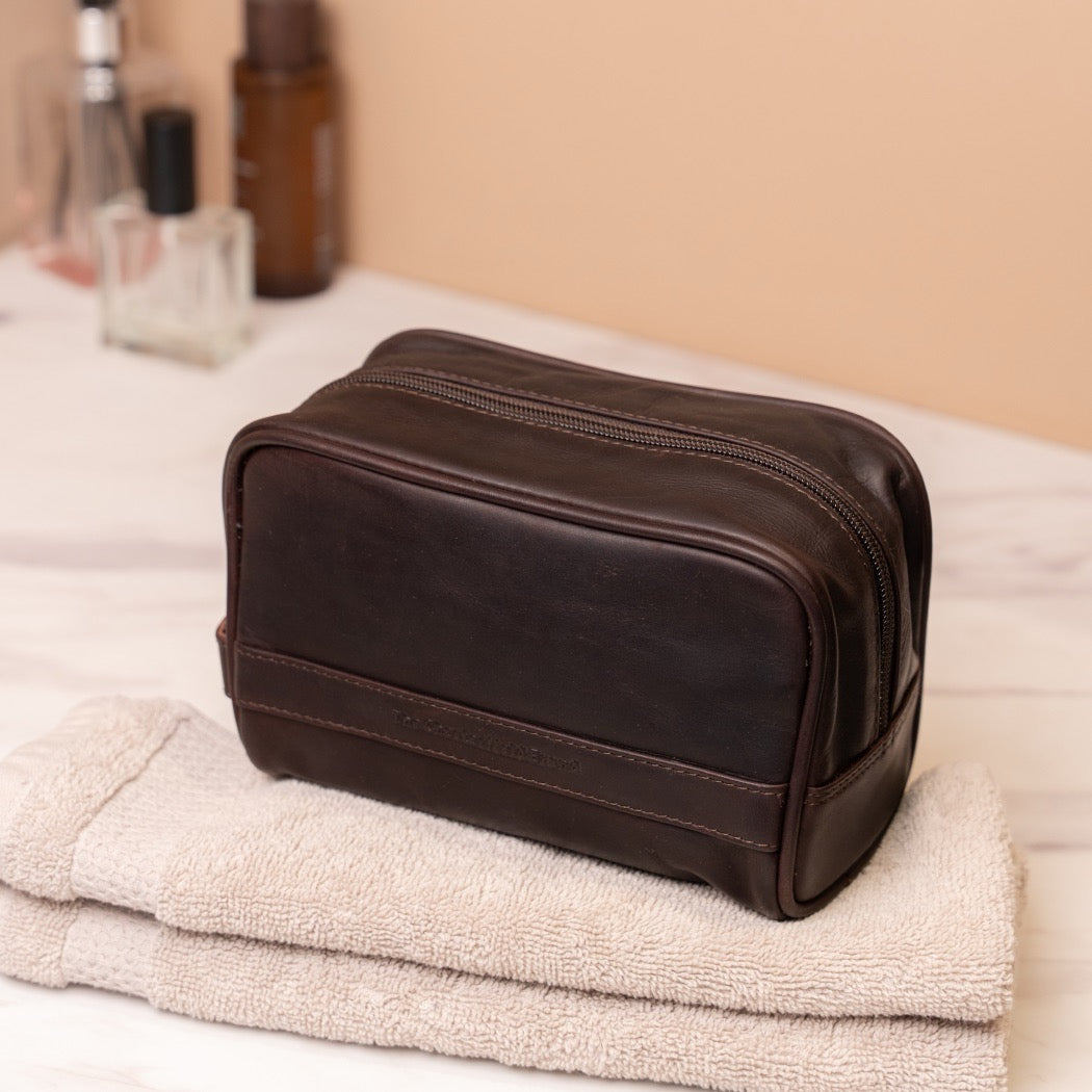 Leder Kulturtasche Braun Tavira