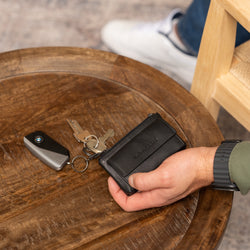 Porte-Clés en Cuir Noir Torano