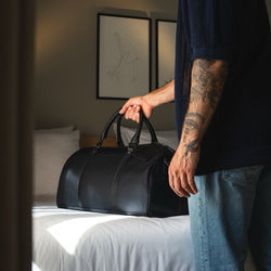 Sac de Voyage en Cuir Noir Tornio