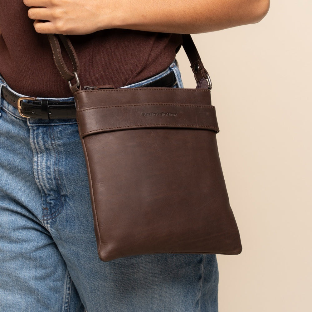 Sac Bandoulière en Cuir Marron Trenton