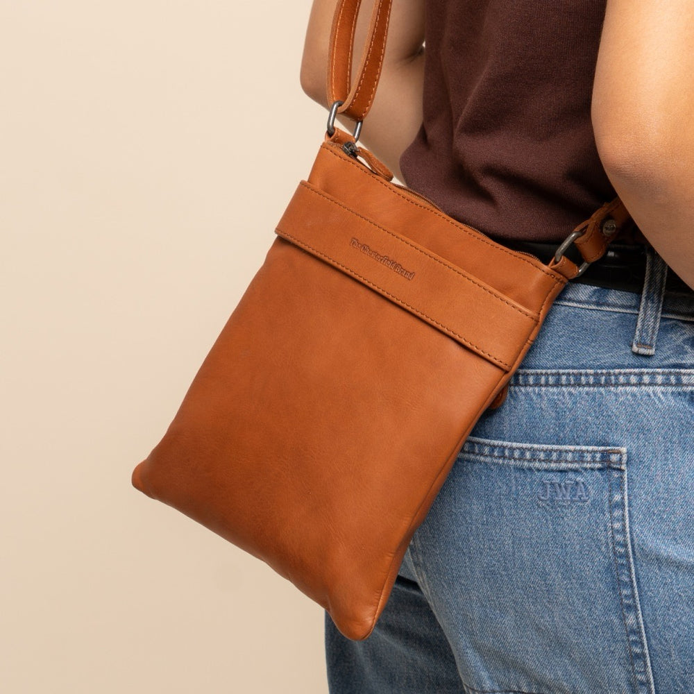 Sac Bandoulière en Cuir Cognac Trenton