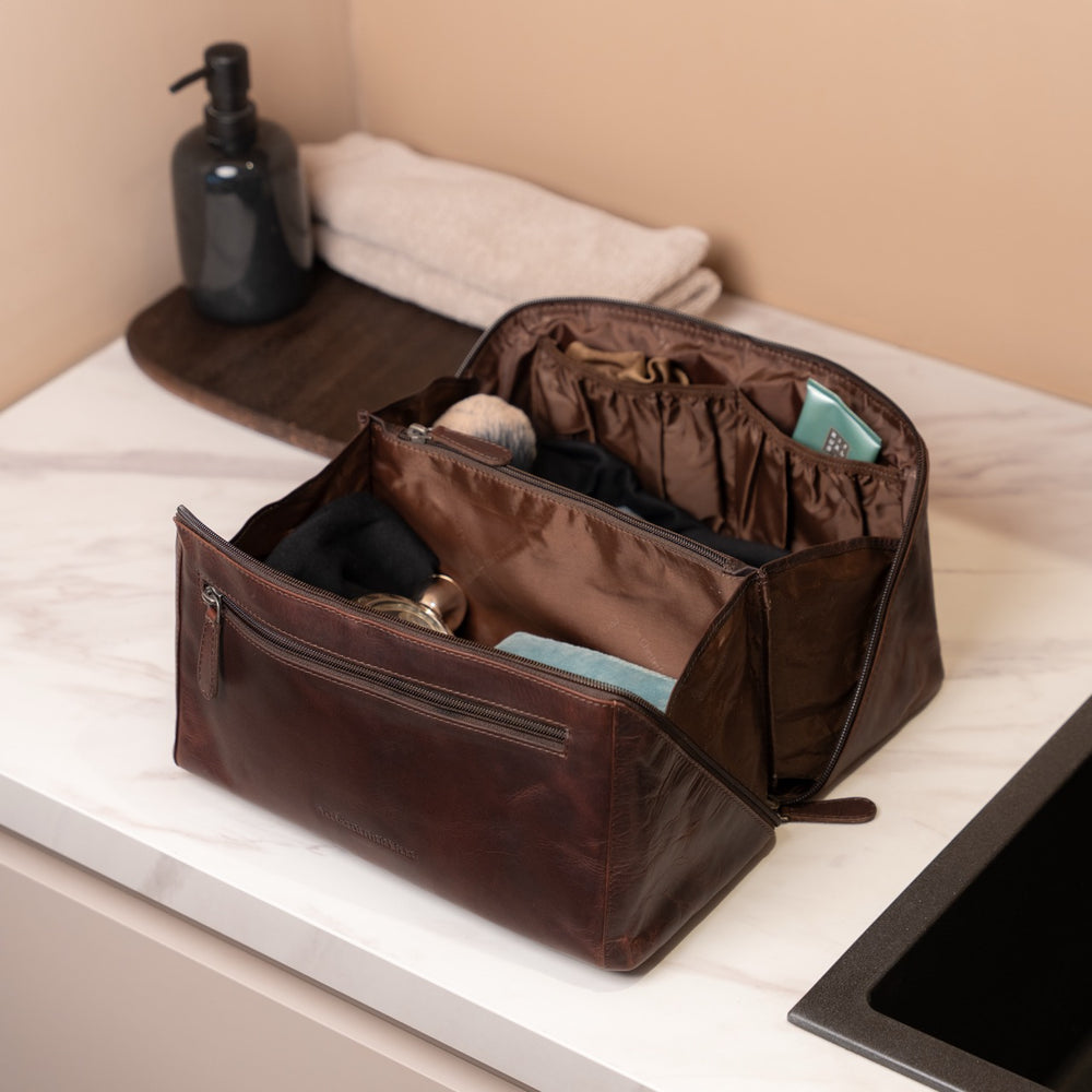 Leren Toilettas Bruin Trevia