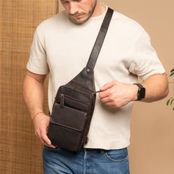 Leder Umhängetasche Braun Turelle