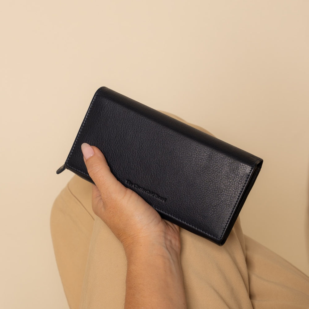 Leather Wallet Navy Valetta