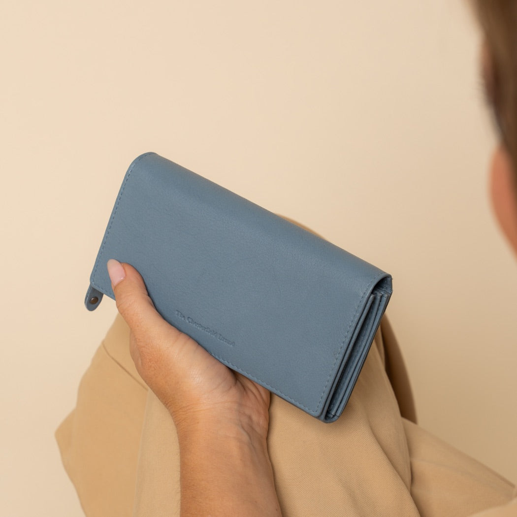 Leren Portemonnee Sky Blue Valetta