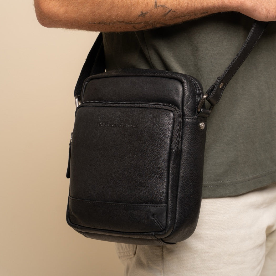 Sac Bandoulière en Cuir Noir Valtorio