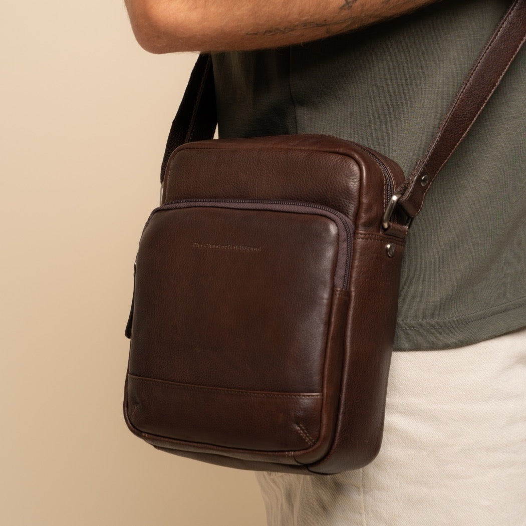 Sac Bandoulière en Cuir Marron Valtorio
