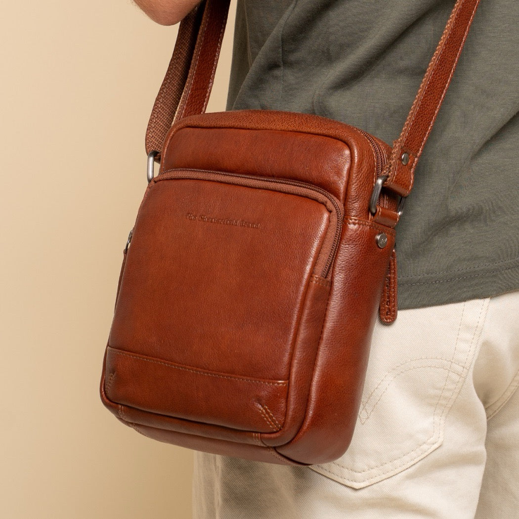 Sac Bandoulière en Cuir Cognac Valtorio