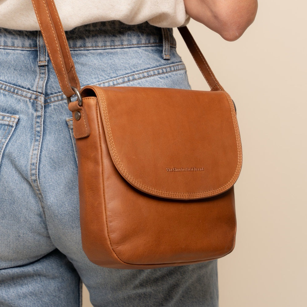 Sac Bandoulière en Cuir Cognac Vayana