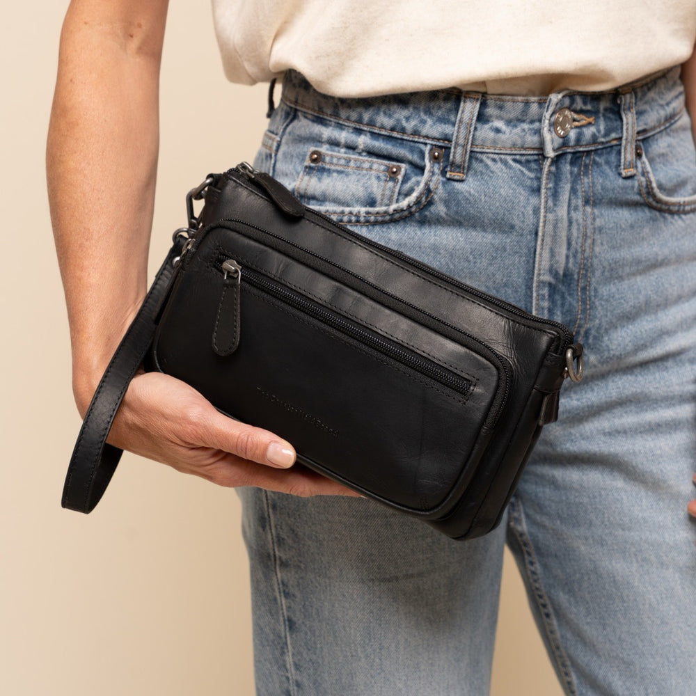 Sac Bandoulière en Cuir Noir Vayenne