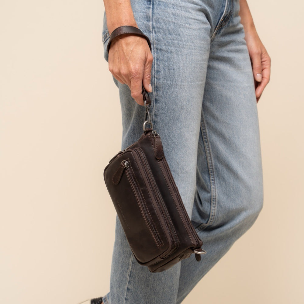 Sac Bandoulière en Cuir Marron Vayenne