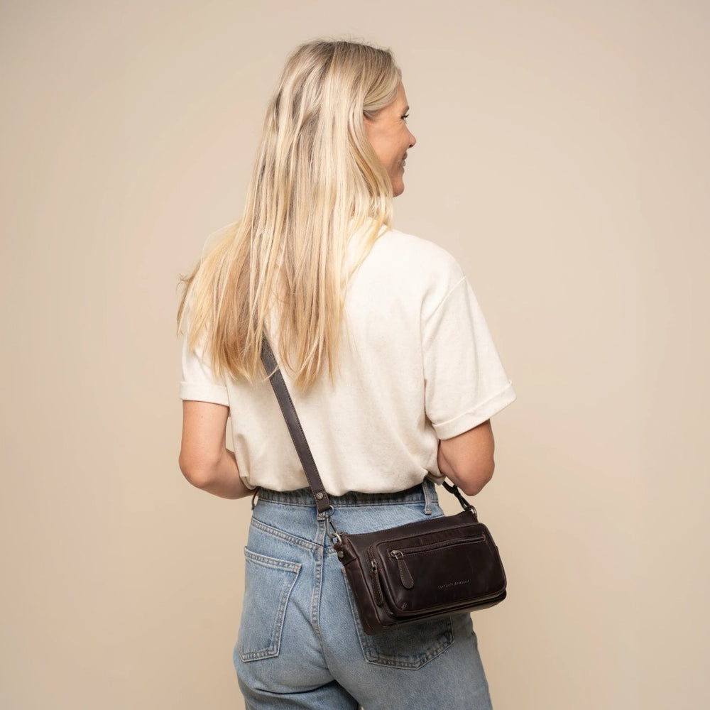 Sac Bandoulière en Cuir Marron Vayenne