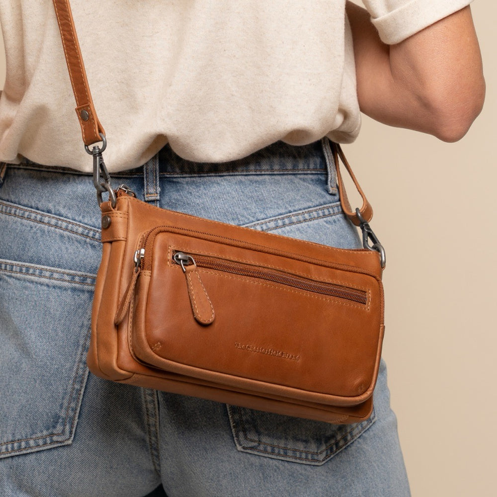 Sac Bandoulière en Cuir Cognac Vayenne