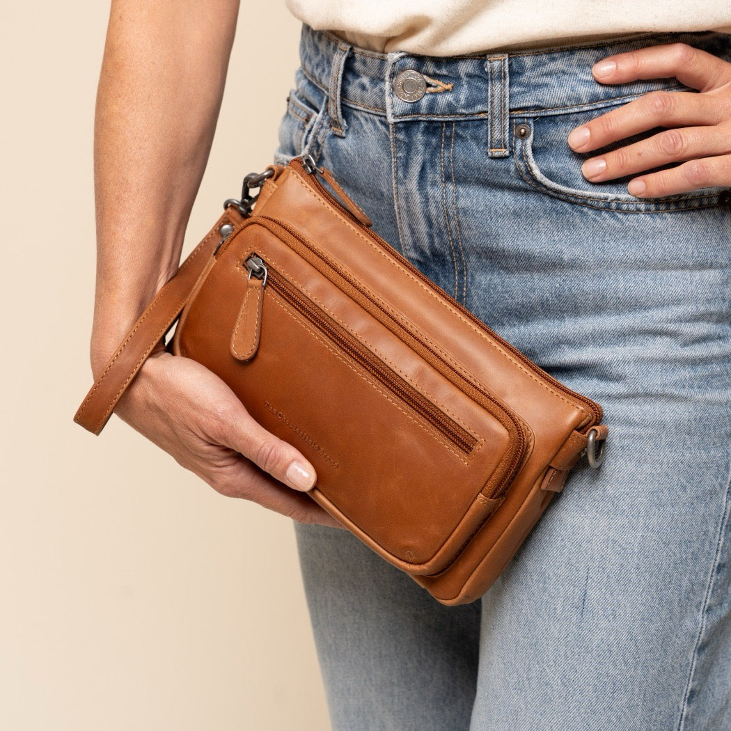 Sac Bandoulière en Cuir Cognac Vayenne