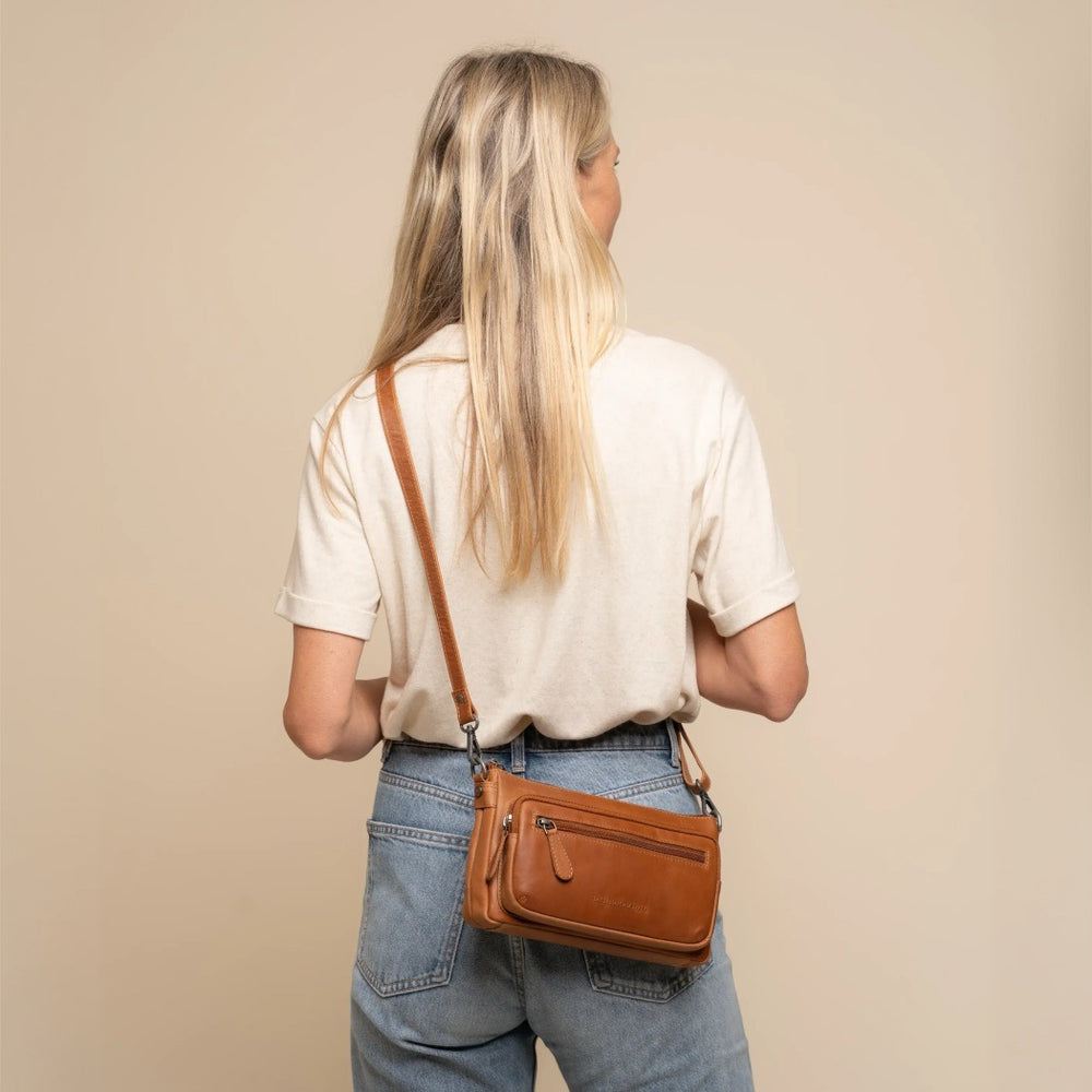 Sac Bandoulière en Cuir Cognac Vayenne