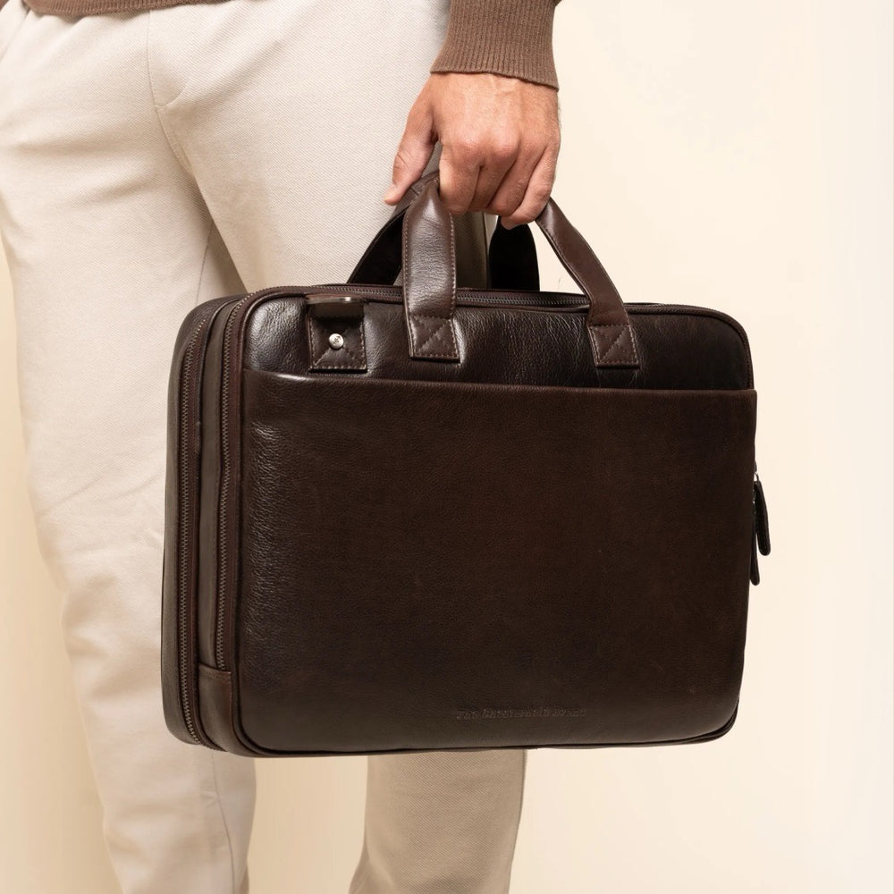 Sacoche Ordinateur en Cuir Marron Venturo