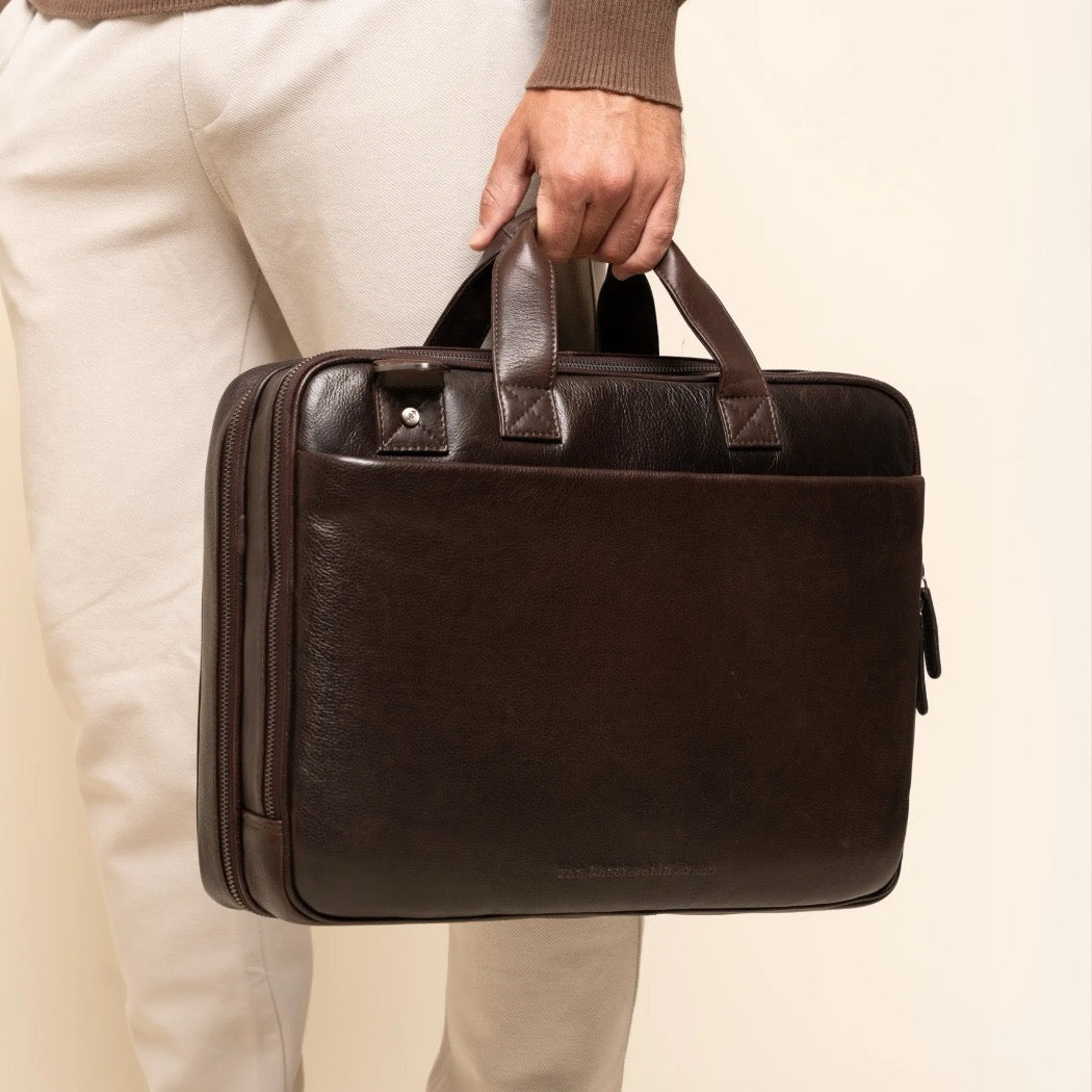 Sacoche Ordinateur en Cuir Marron Venturo