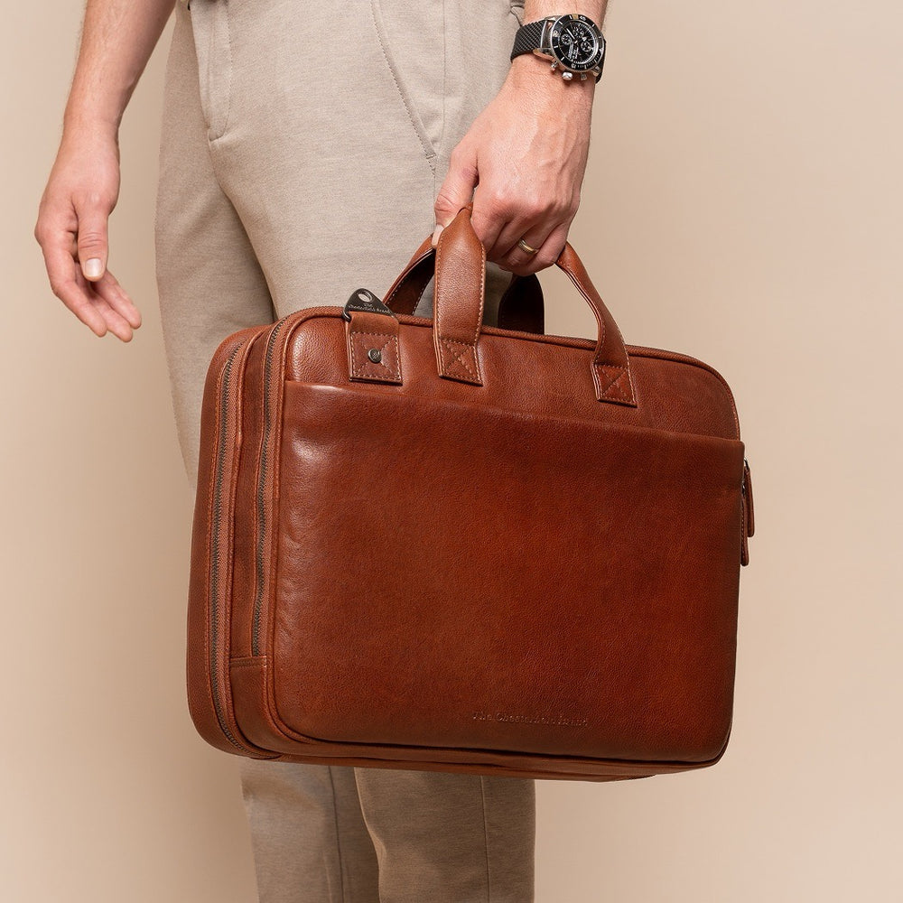 Sacoche Ordinateur en Cuir Cognac Venturo
