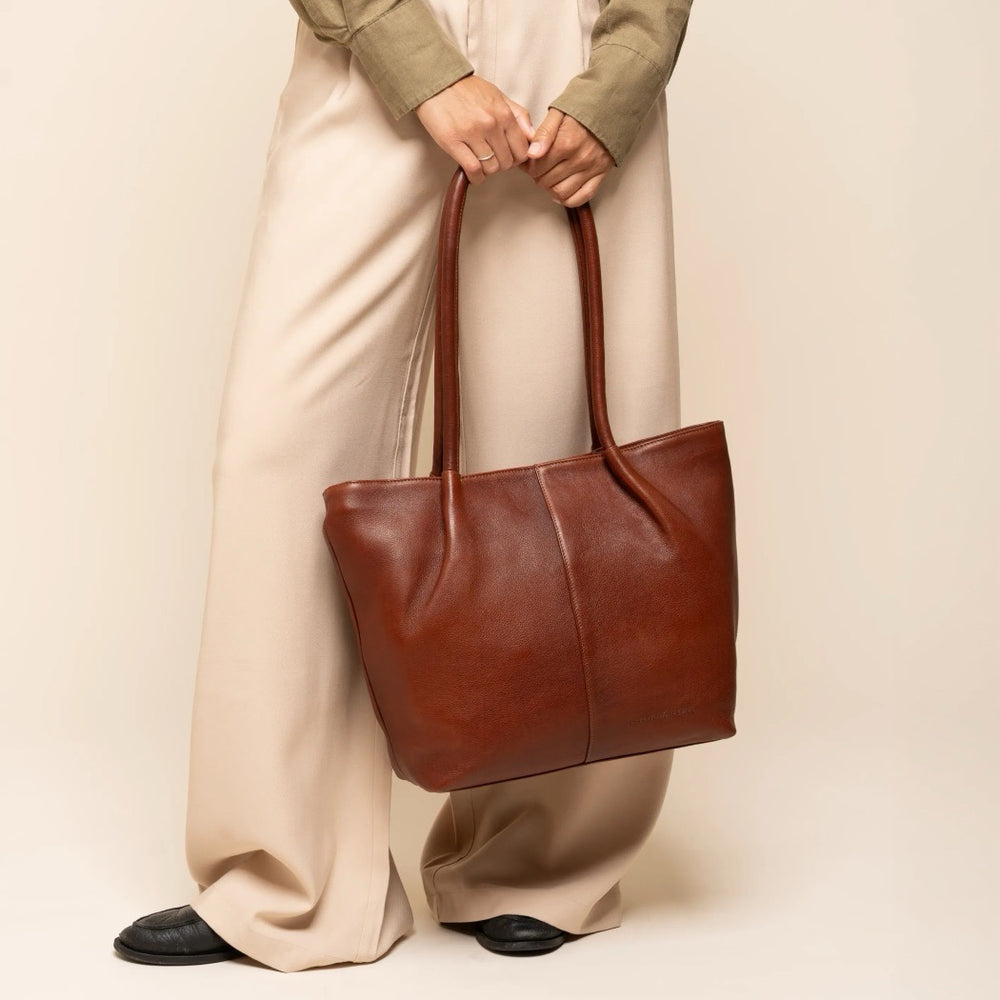 Sac Cabas en Cuir Cognac Vespera