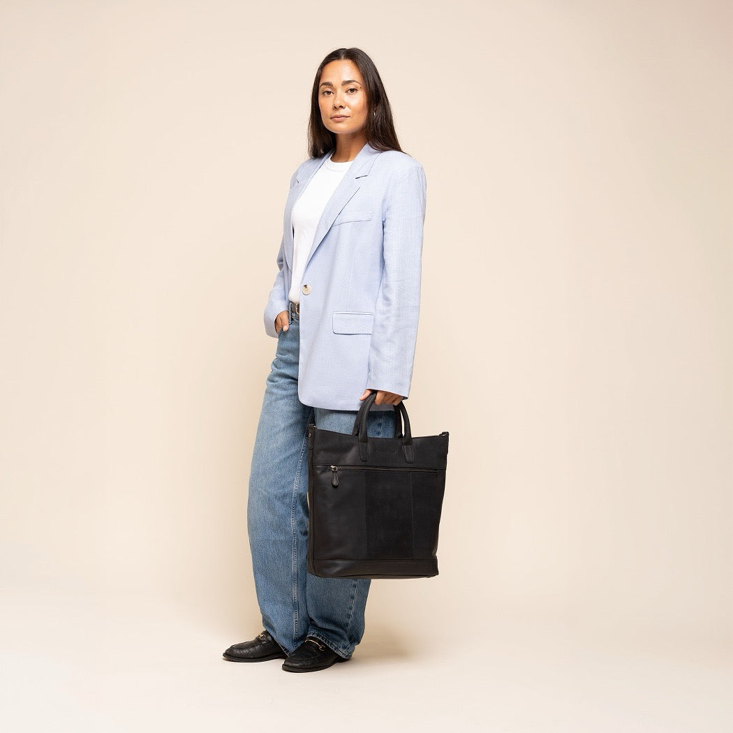 Leder Shopper Schwarz Westbrook