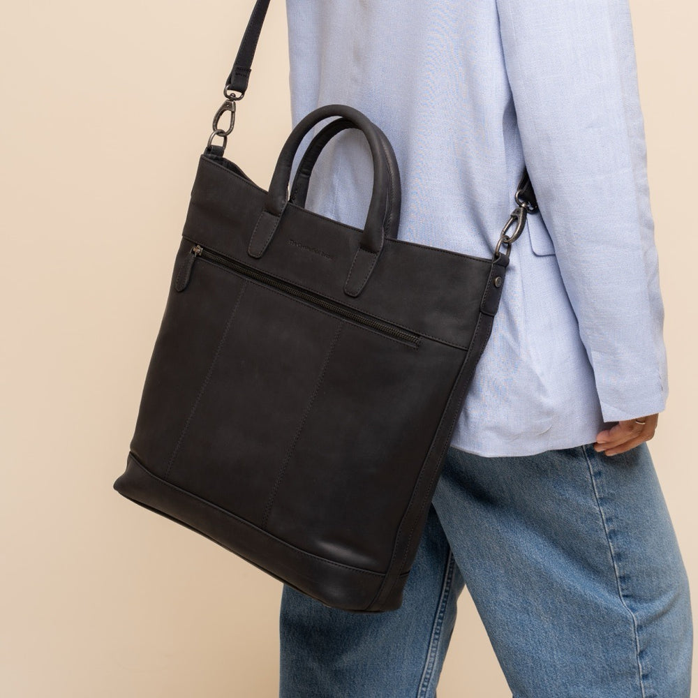 Sac Cabas en Cuir Noir Westbrook