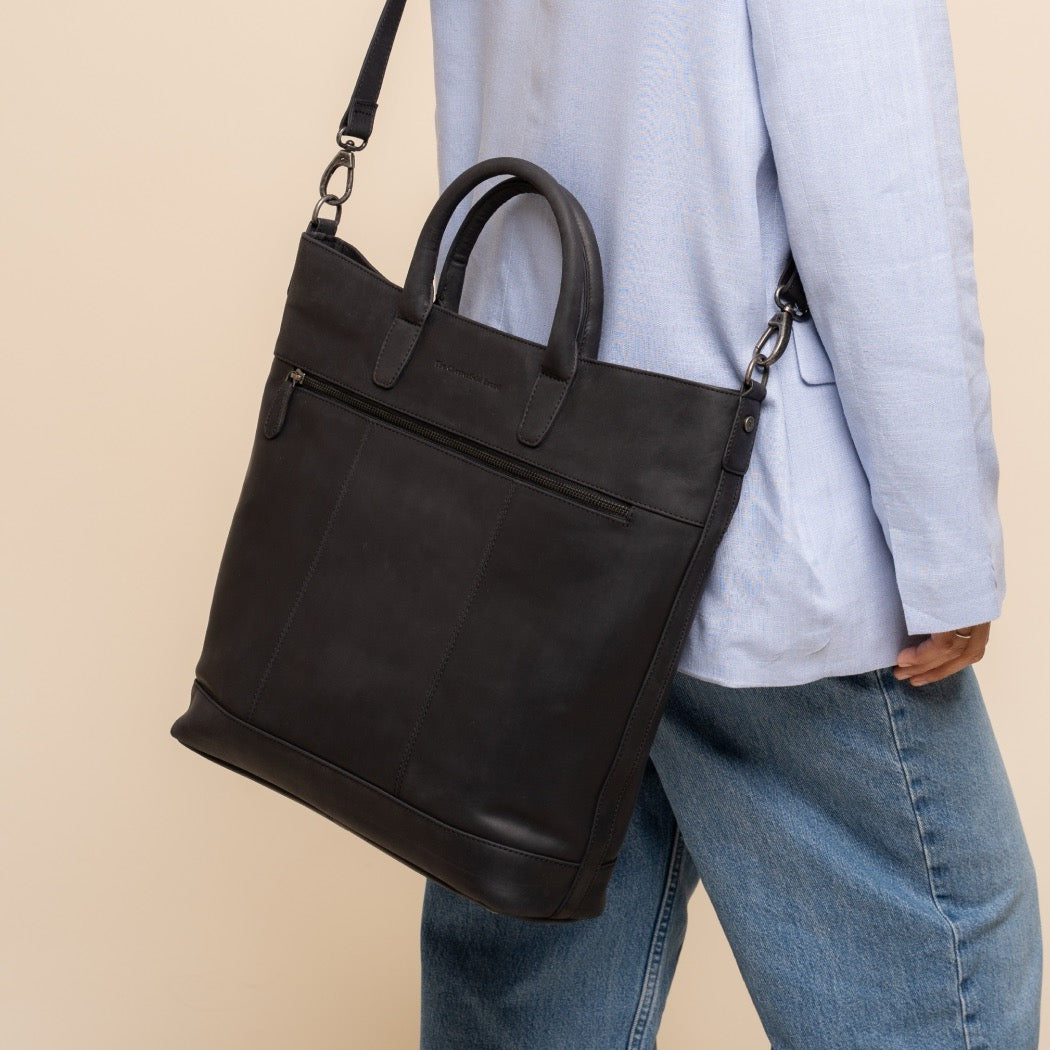 Leder Shopper Schwarz Westbrook