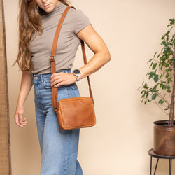 Leather Shoulder Bag Cognac Westmere