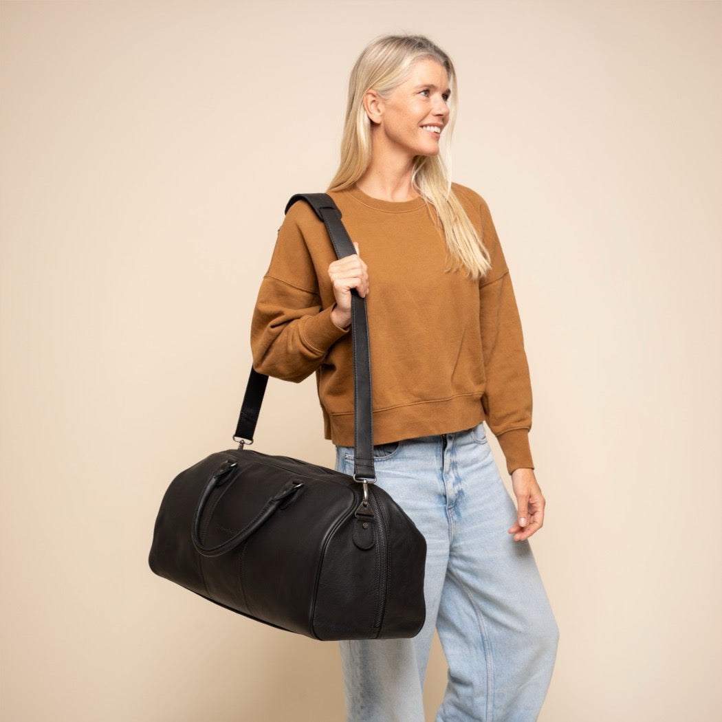Leder Weekender Schwarz William-II