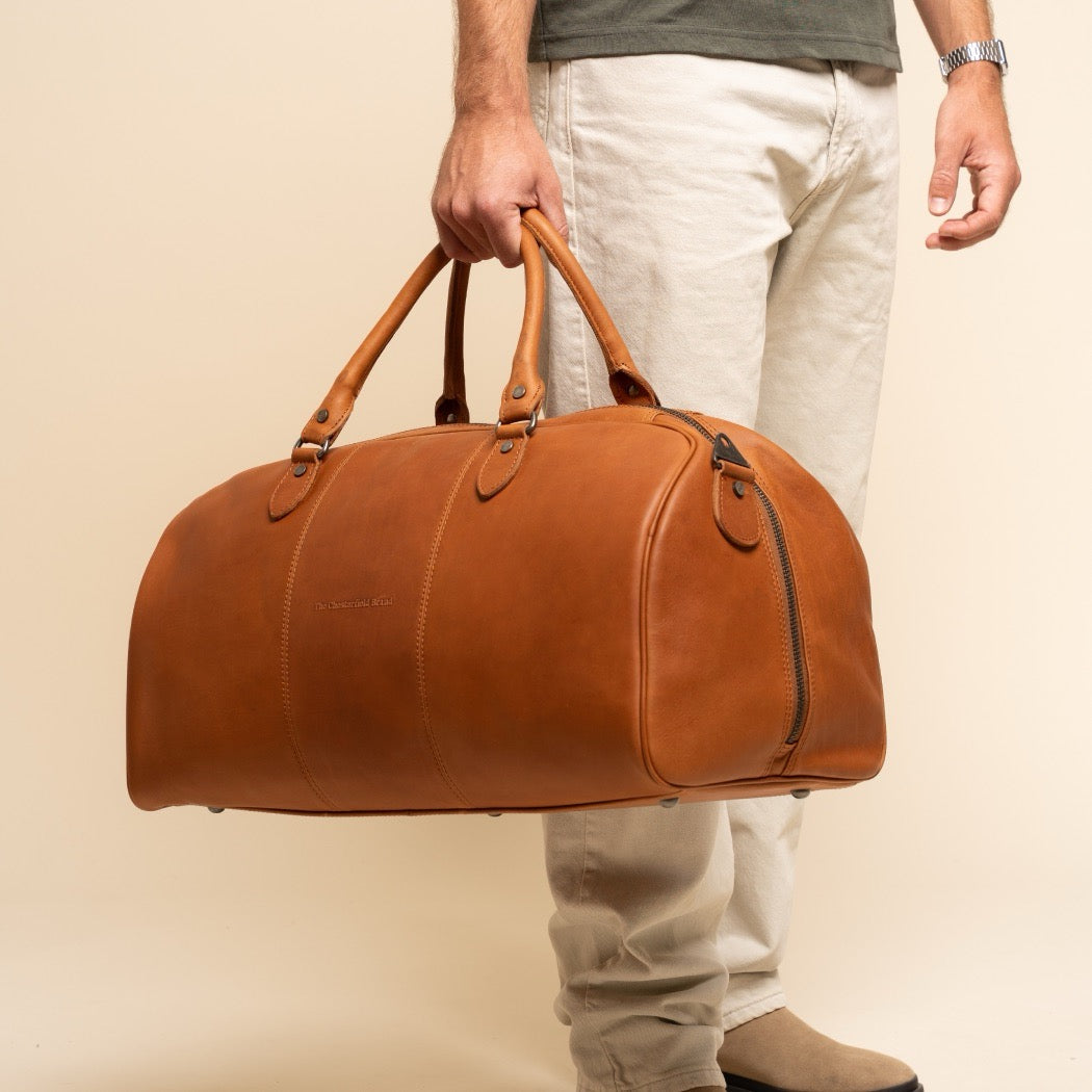 Leren Weekendtas Cognac William-II