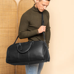 Leder Reisetasche Schwarz William