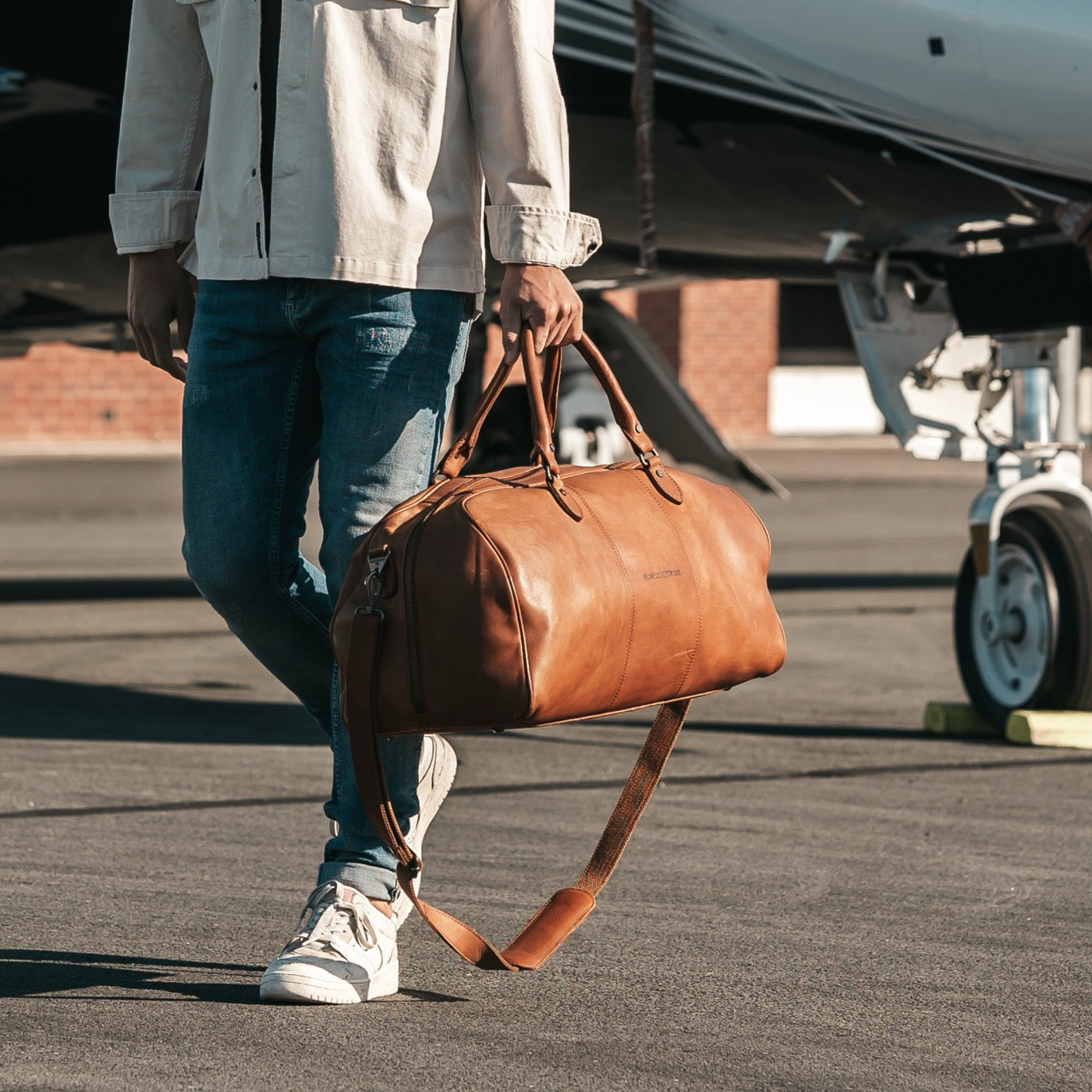 Leather Travel Bag Cognac William